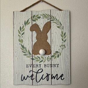 Greenbrier International Rustic Bunny Welcome Sign